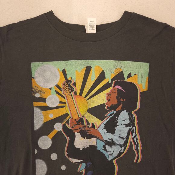 Jimi Hendrix Band Crew Neck Short Sleeve Graphic T Shirt Mens Size M Black - Picture 1 of 9